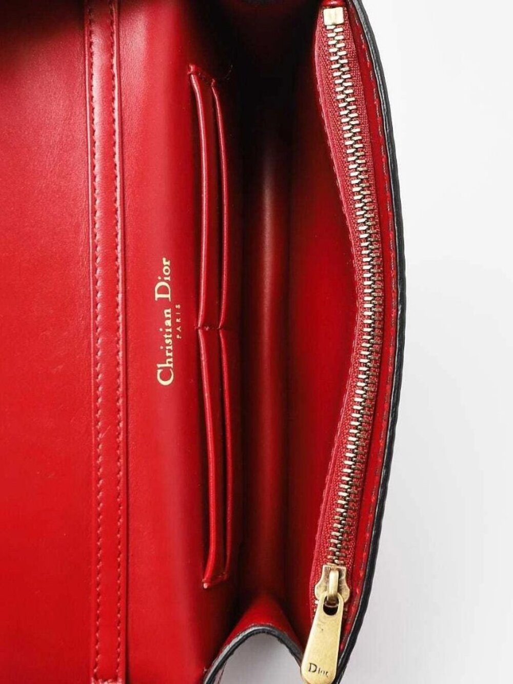 Christian Dior Red Smooth Calfskin Leather J'ADIOR Wallet on Chain Clutch Bag - Picture 10 of 12